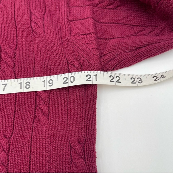 Vintage Gant Hand Framed Maroon Cable Knit V-Neck Sweater Size Medium Adult 90s - Picture 11 of 14